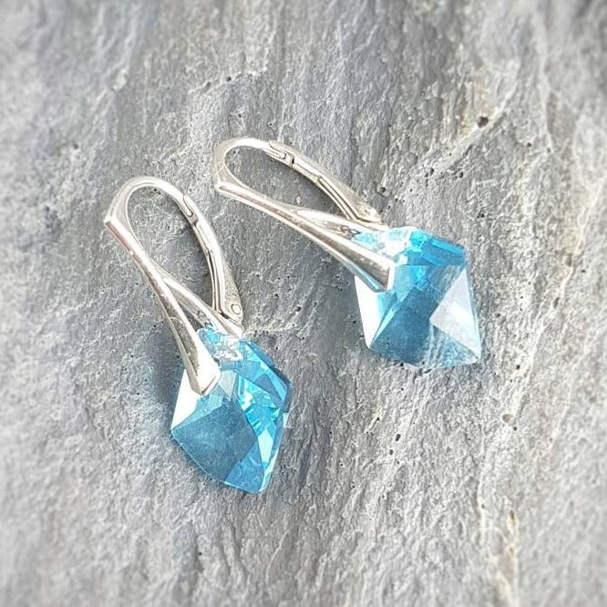 Teal on sale crystal earrings