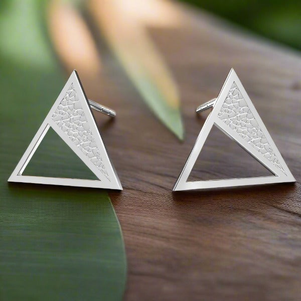 Triangle Earrings in 925 Sterling Silver Studs