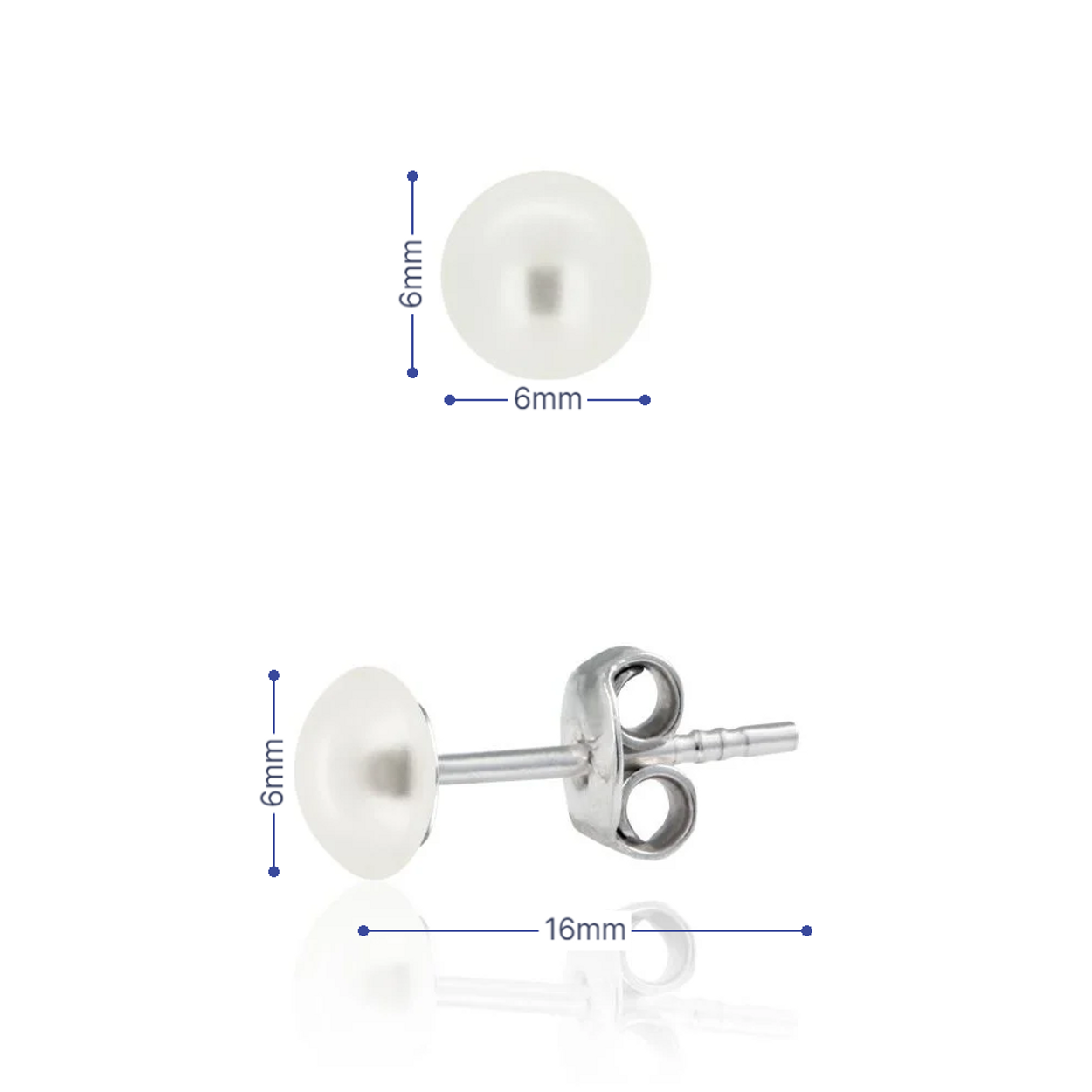 Mini White Pearl Stud Earrings