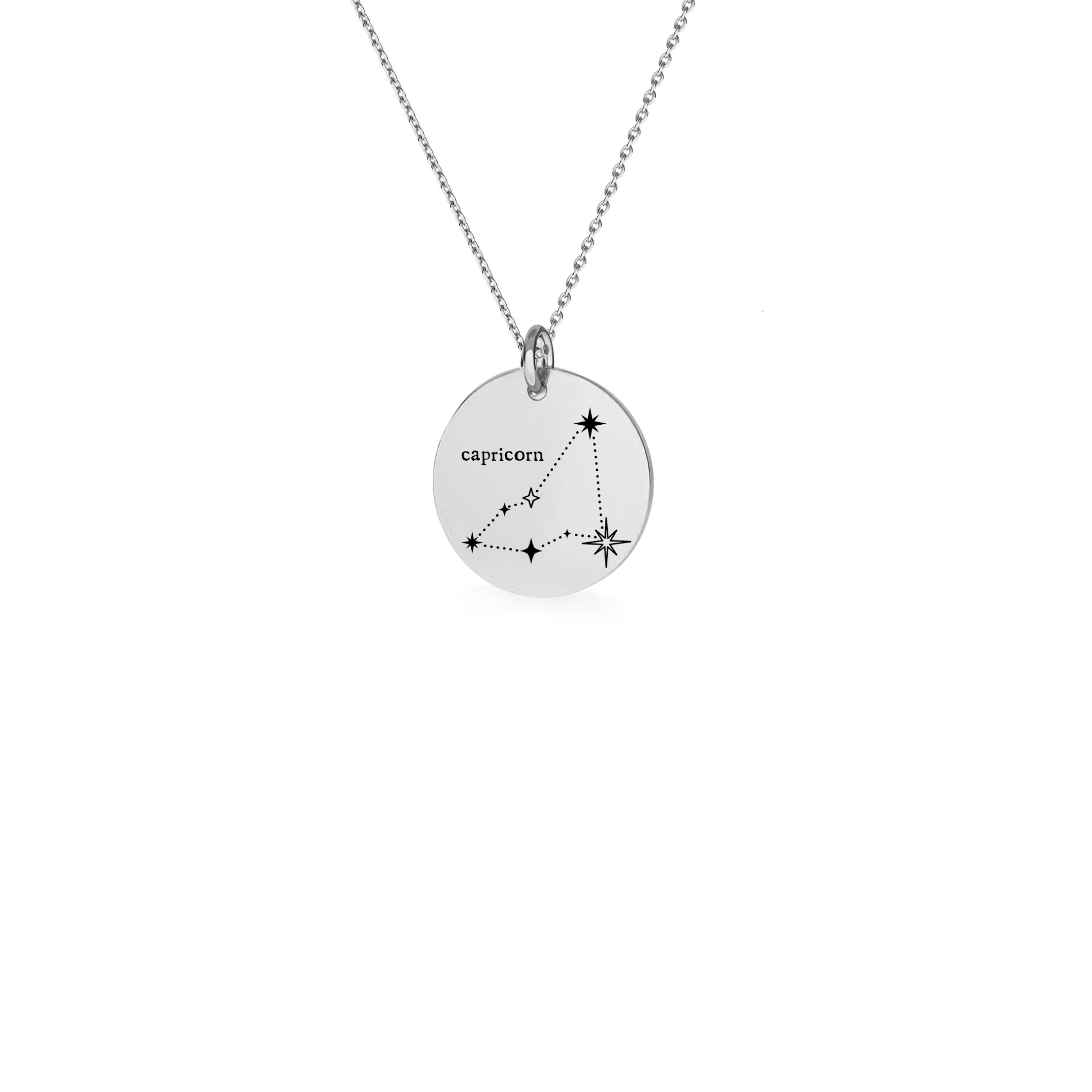 Sterling Silver Capricorn Zodiac Constellation Necklace - Elegant Astrology Jewellery