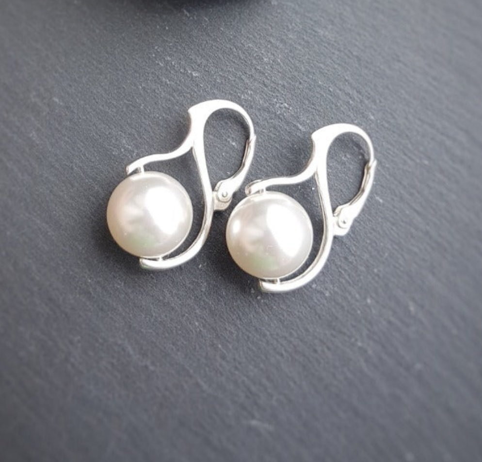 Large White Pearl Jewellery Set in Silver