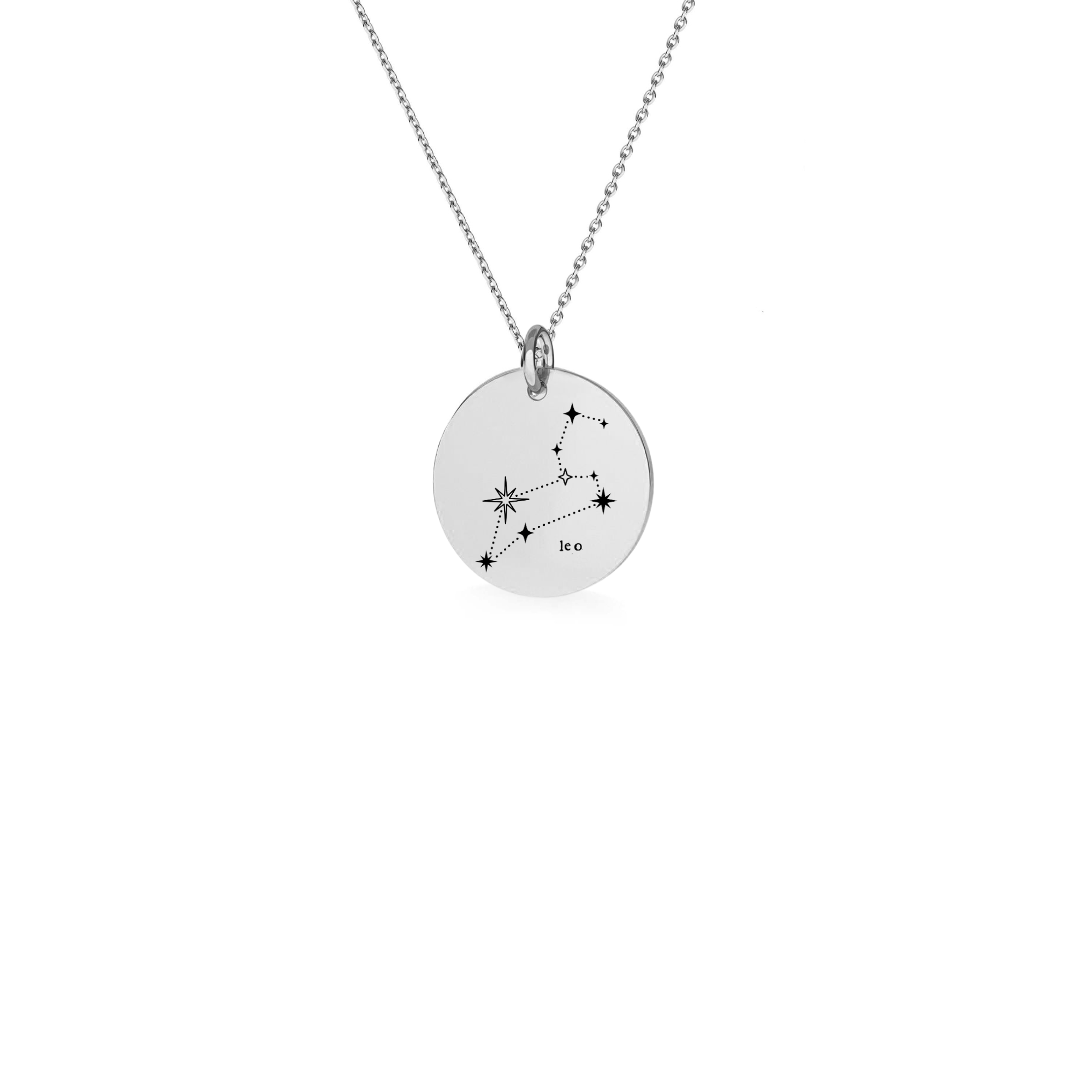 Sterling Silver Leo Zodiac Constellation Necklace - Bold and Elegant Star Sign Gift