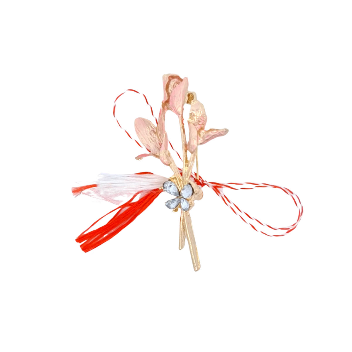 Elegant Lily Bouquet Martisor Brooch – Soft Pink, Rose Gold Shimmer or Vivid Pink