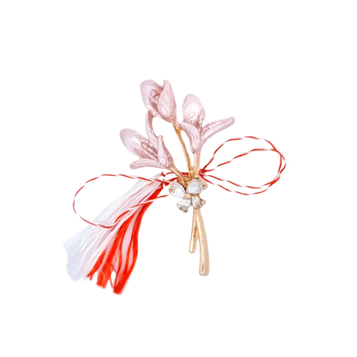 Elegant Lily Bouquet Martisor Brooch – Soft Pink, Rose Gold Shimmer or Vivid Pink