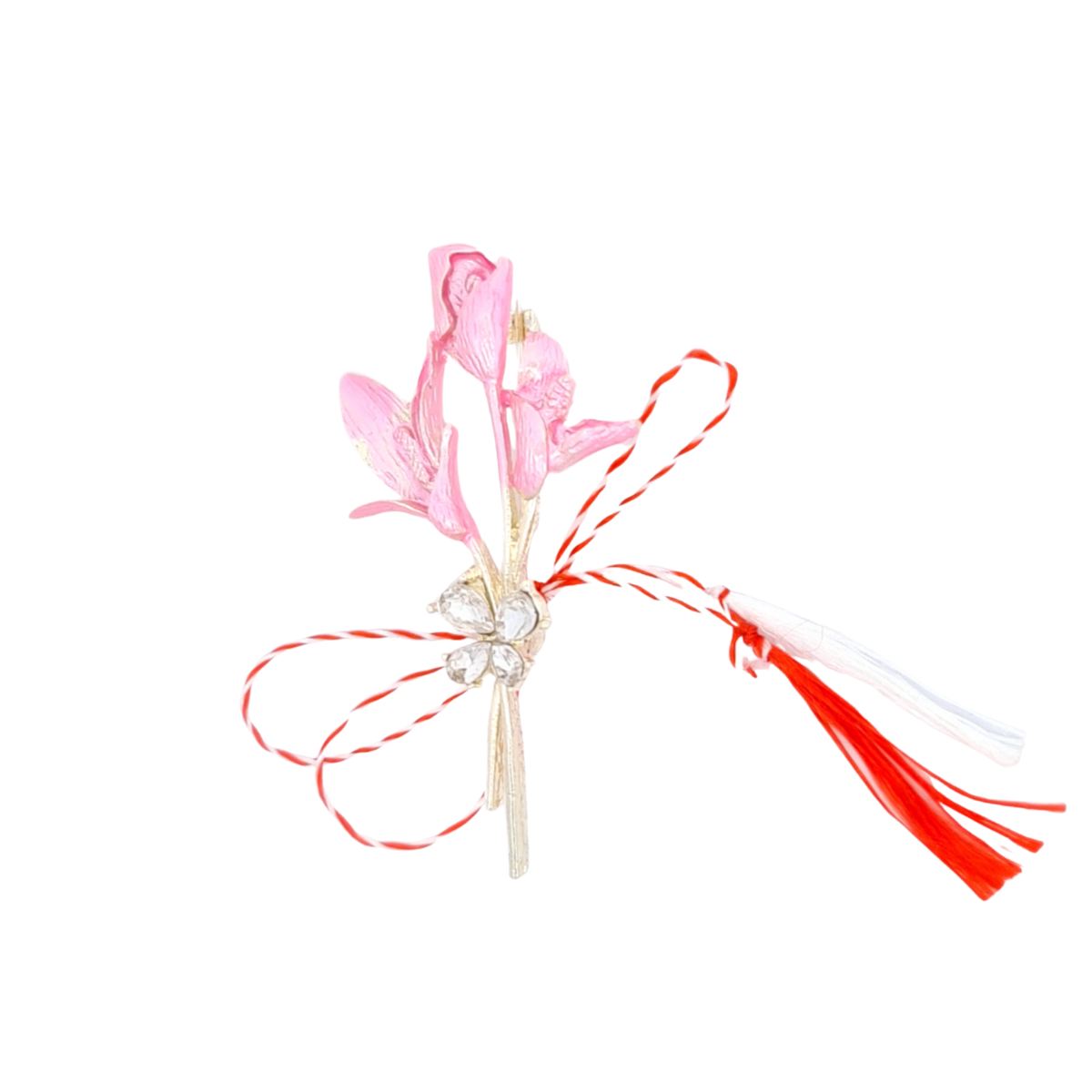 Elegant Lily Bouquet Martisor Brooch – Soft Pink, Rose Gold Shimmer or Vivid Pink