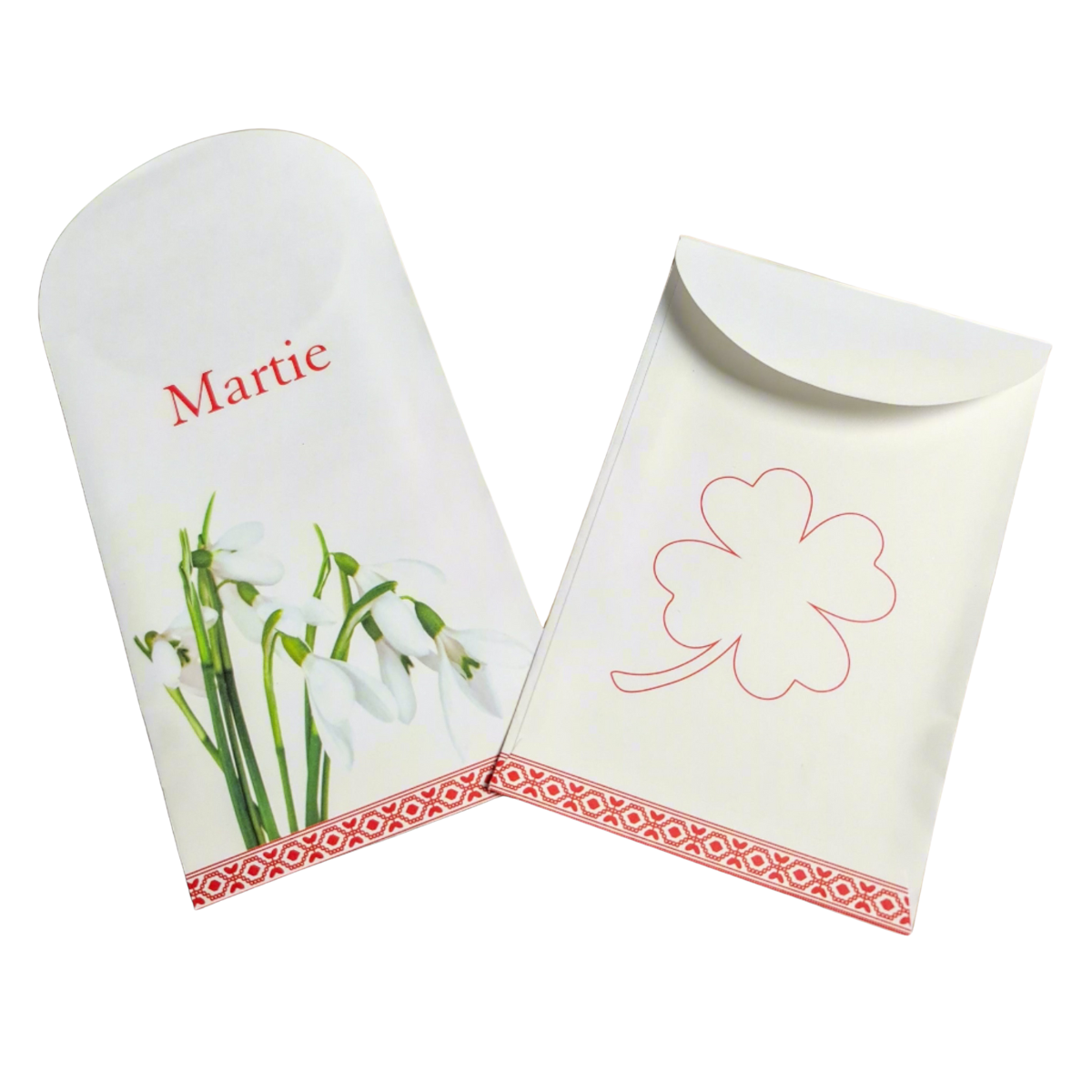 Snowdrops & Clover Paper Envelope Gift Bag for Martisor Gifting