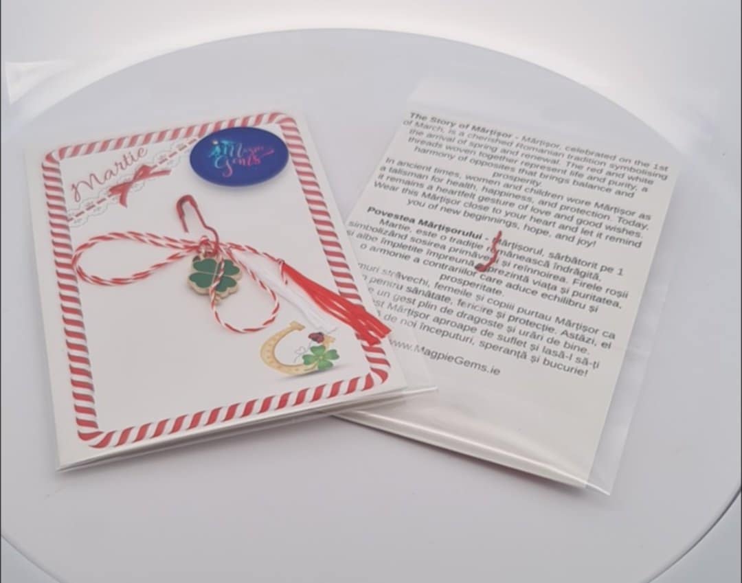 Trèfle émeraude Wish Martisor Porte-bonheur