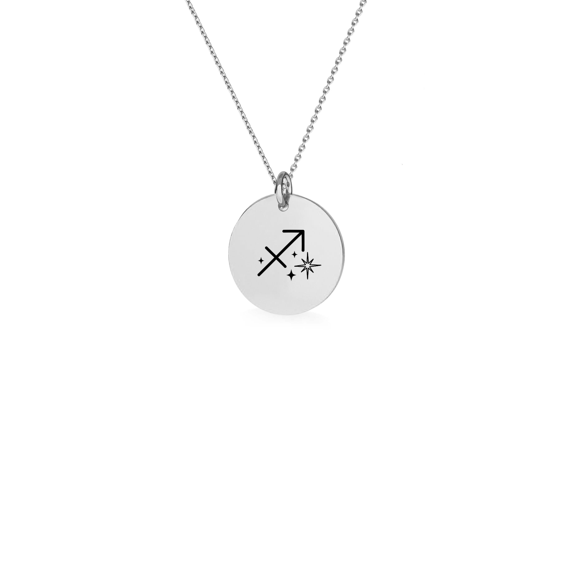 Sterling Silver Sagittarius Zodiac Necklace - Elegant Star Sign Jewellery Gift