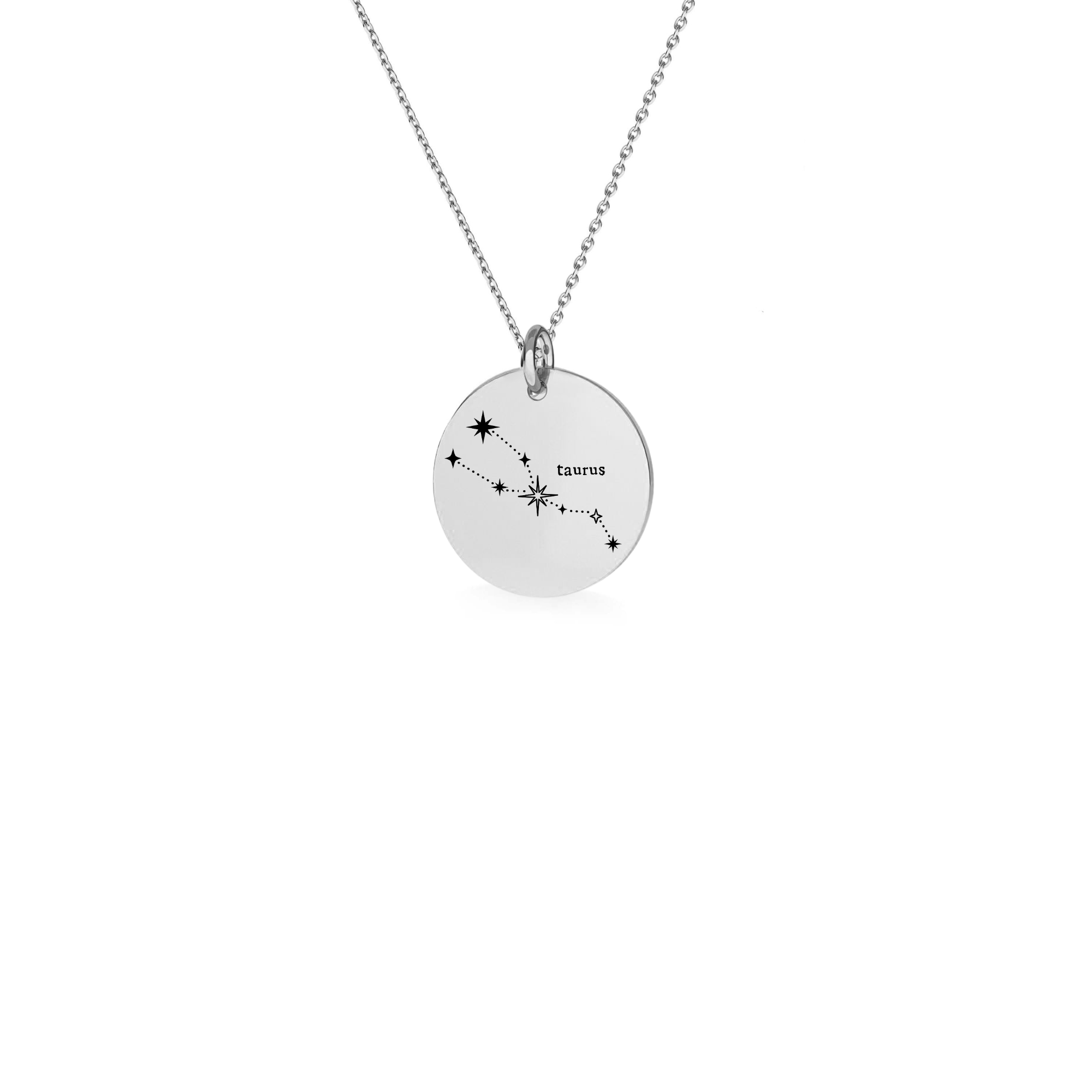 Sterling Silver Taurus Zodiac Constellation Necklace - Elegant Star Sign Gift