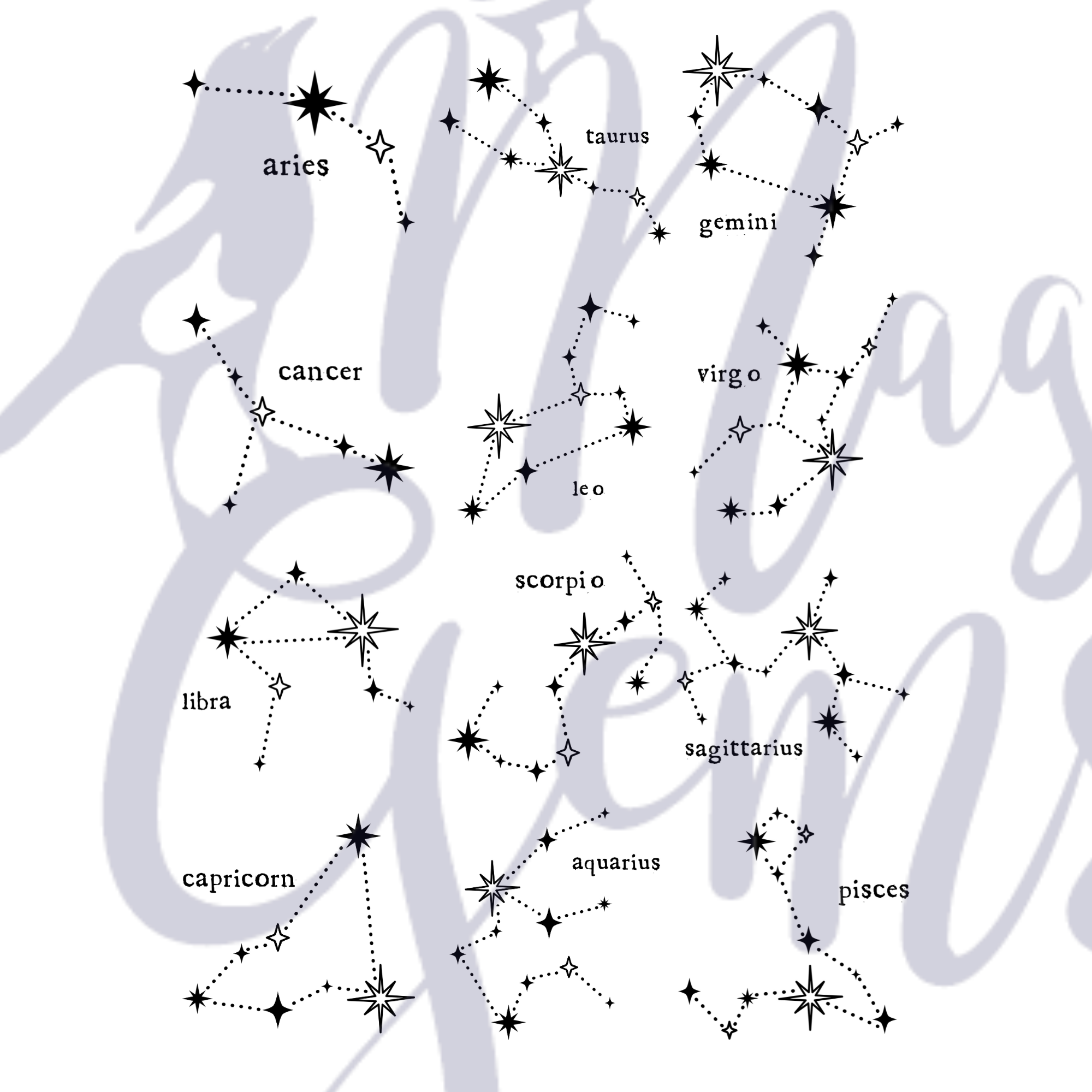 Sterling Silver Personalised Zodiac Constellation Necklace