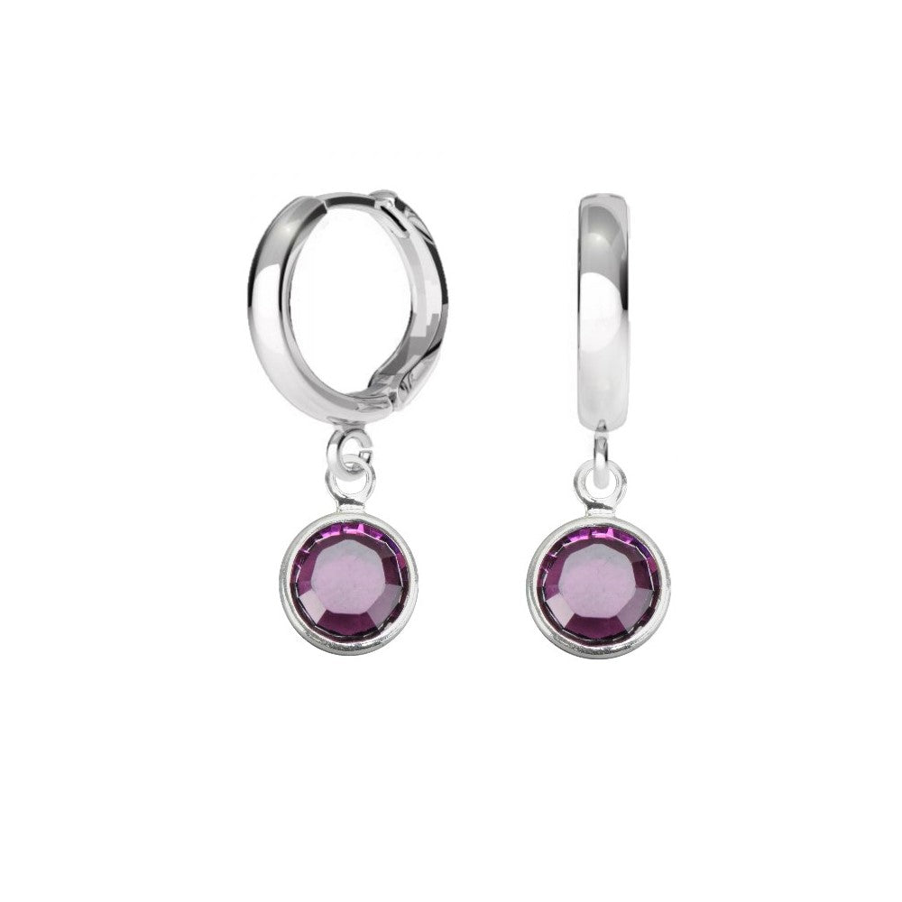 Amethyst Earrings, Round Sterling Silver & Amethyst shops Earrings, February Birthstone Earrings, Gemstone Earrings