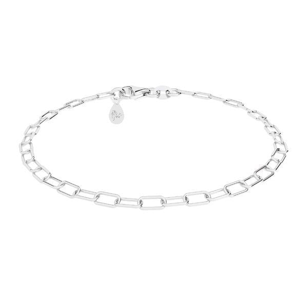 Sterling Silver Paperclip Charm Bracelet Chain for Women and Girls in Ireland
