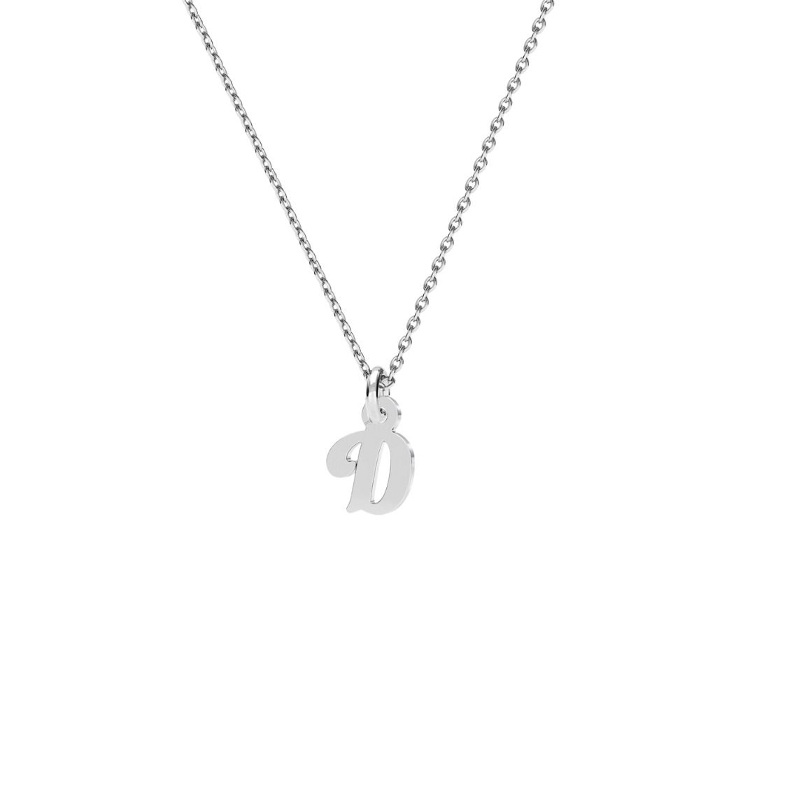 Mini Letter D Necklace in Sterling Silver – Petite Initial Pendant