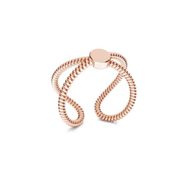 Feminine Infinity Ring in Rose Gold with a Unique Textured Finish