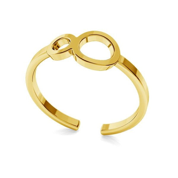 Gold infinity ring with sleek open band design for women