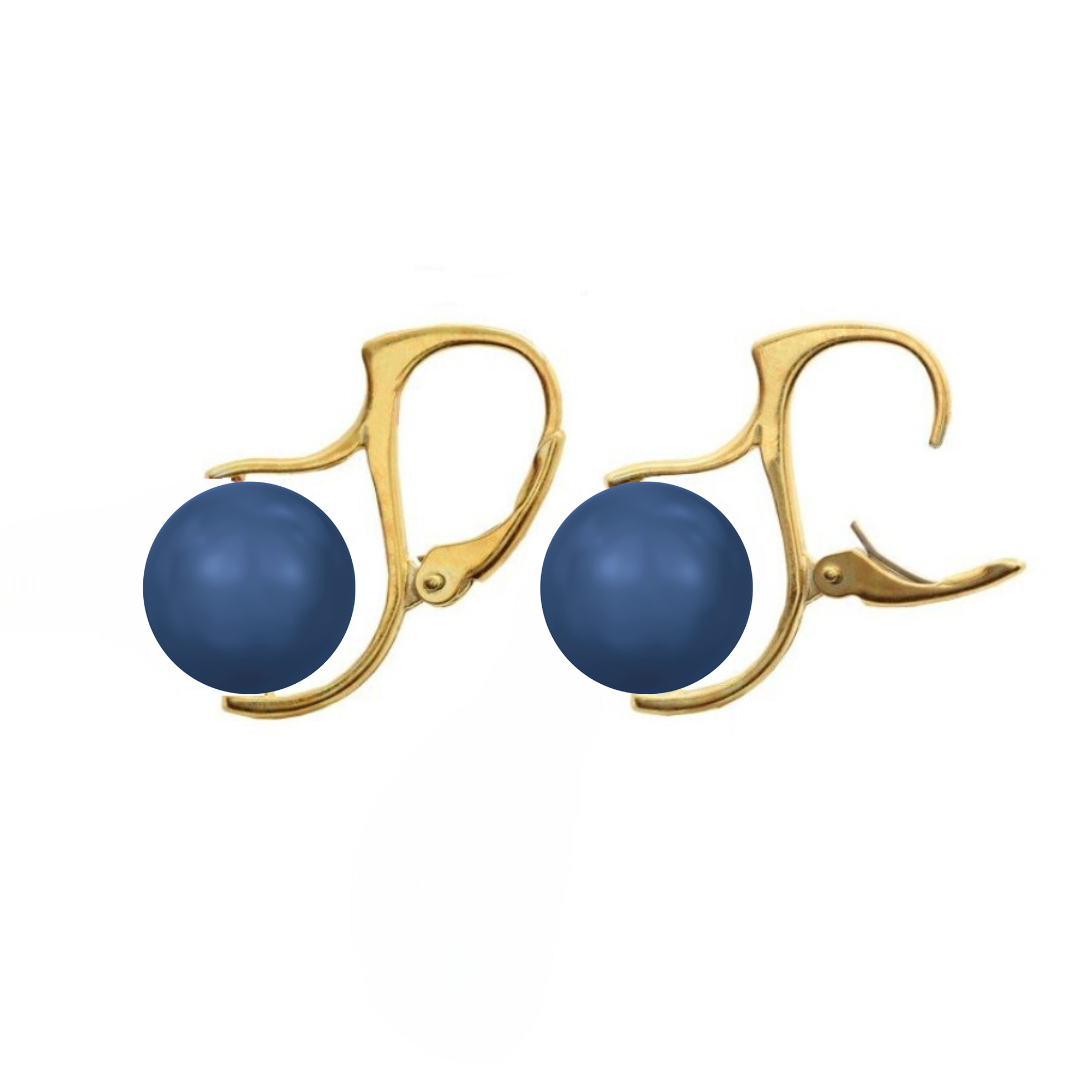 Elegant Lapis Pearl Drop Earrings in 24k Gold Plating - Magpie Gems