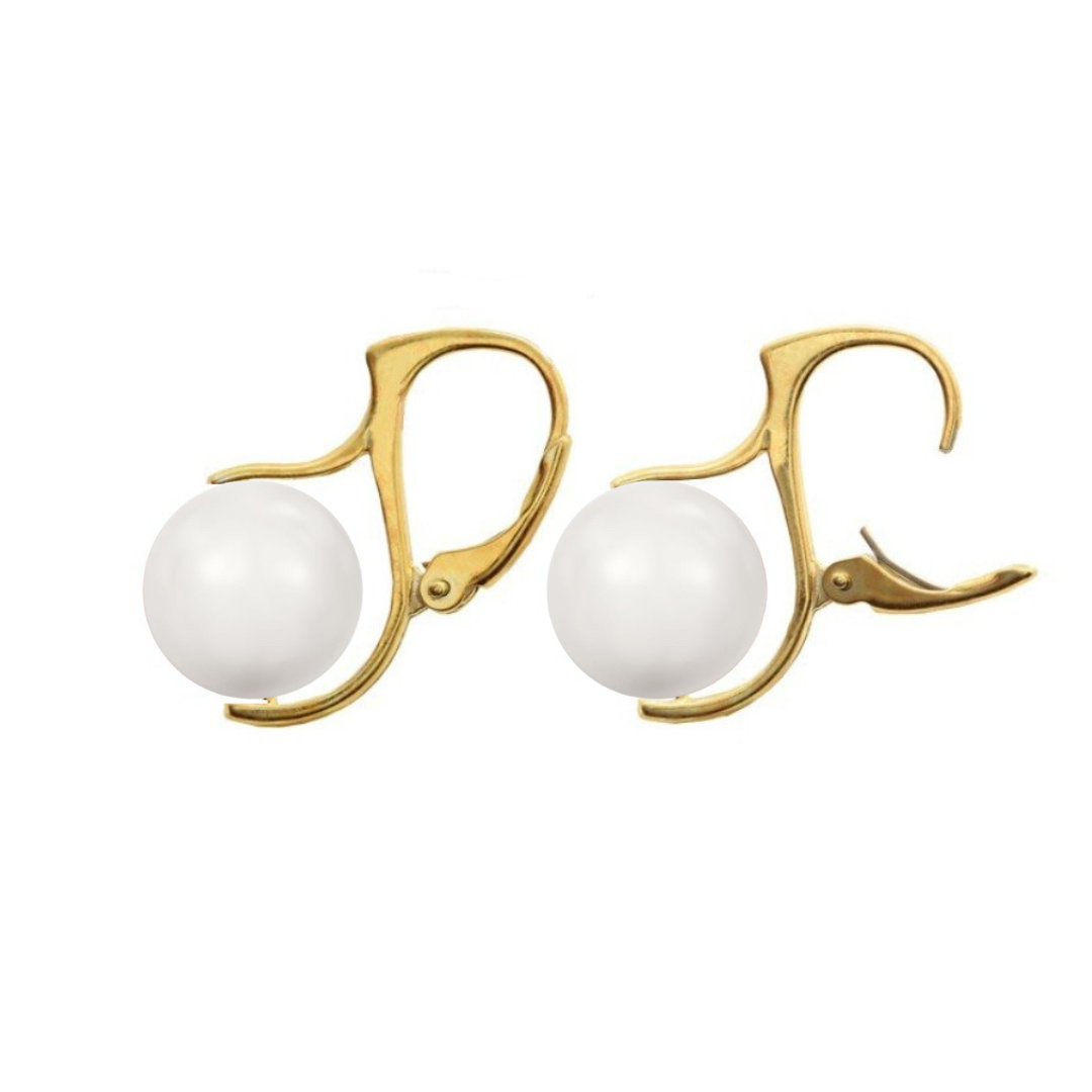 Timeless White Pearl Drop Earrings in 24k Gold Plating - Magpie Gems