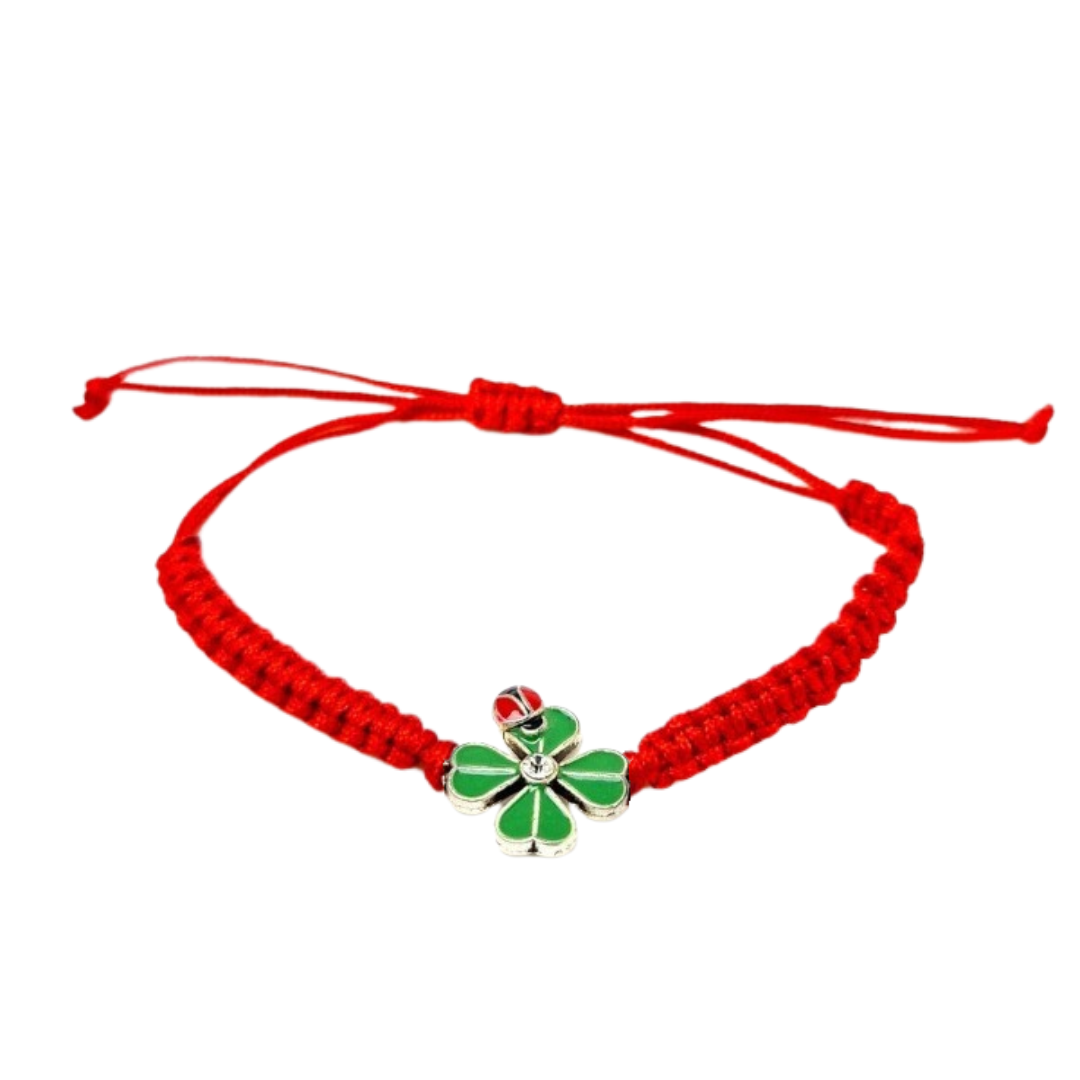 Martisoare Red macrame cord bracelet with lucky charm | Bratara Martisor