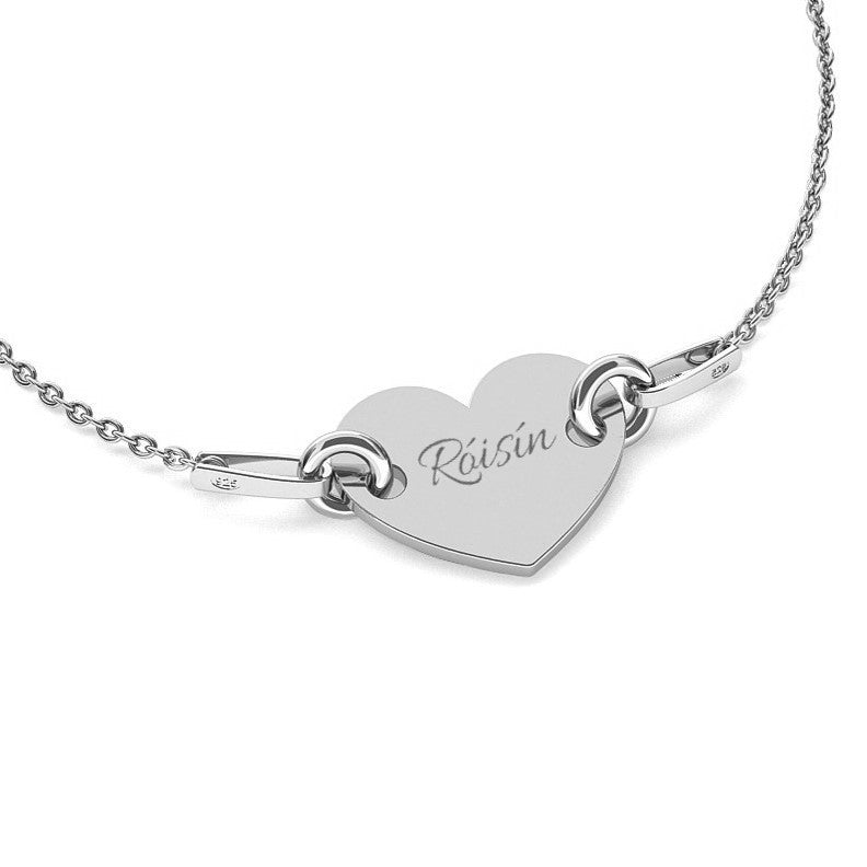 Collier en forme de cœur avec les noms des enfants - Bijoux personnalisés en argent sterling