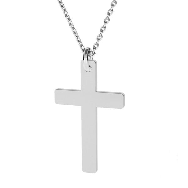 Irish Hand-Finished Sterling Silver Cross Pendant Necklace