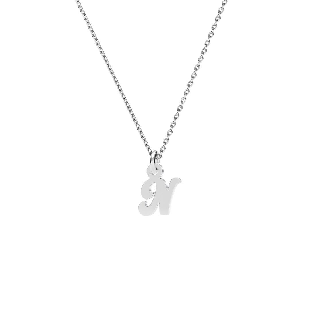 Mini Letter N Necklace in Sterling Silver – Small Initial Necklace