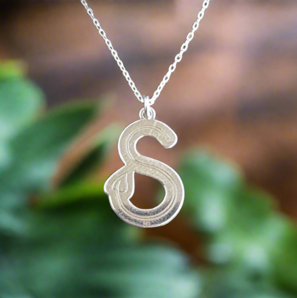 Personalised Sterling Silver 'S' Twig Design Initial Necklace
