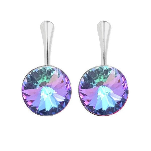 Sterling Silver Drop Earrings with 12mm Vitrail VL Rivoli Crystal