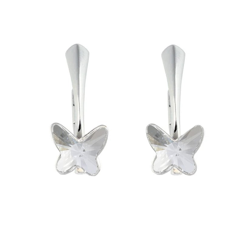 Sterling Silver Butterfly Crystal Earrings for Girls with Clear Crystal. Clear Crystal: Symbolizes purity, innocence, and clarity