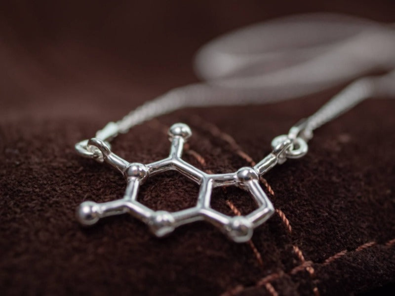 Dainty Chocolate Molecule Pendant Necklace for Chocolate Lovers and Geeks