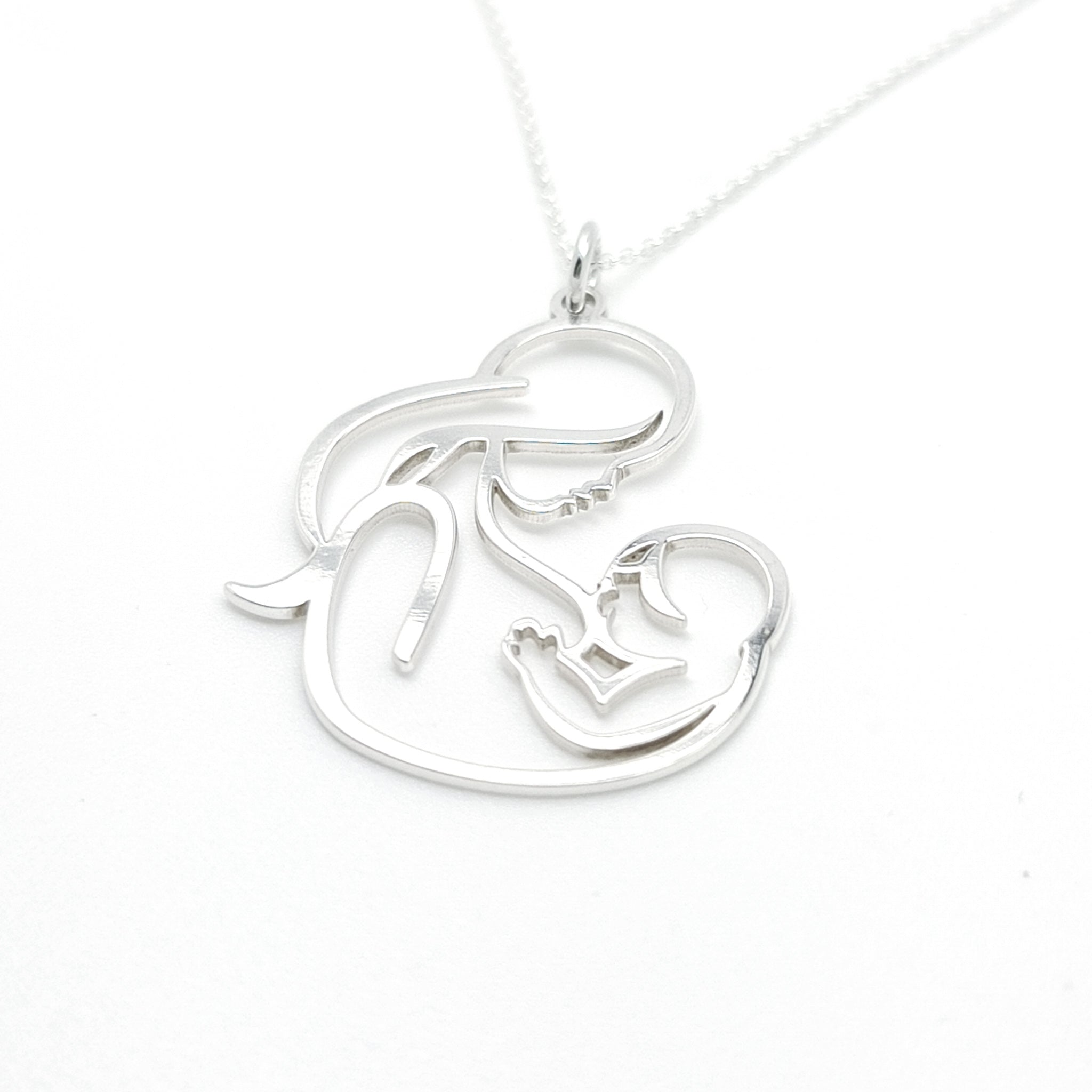 Mother Breastfeeding Baby Sterling Silver Necklace from Ireland